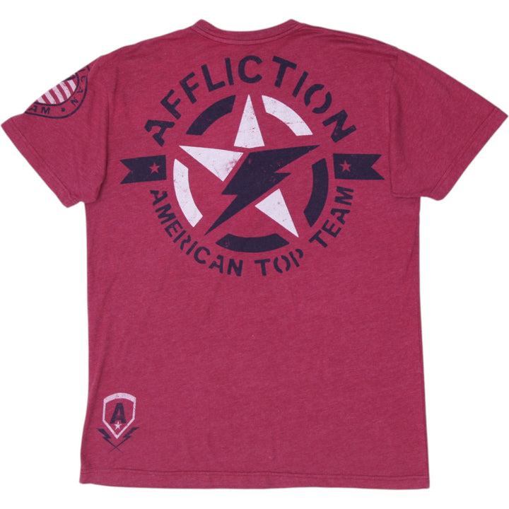 Y2K Mens Affliction ATT Lightning Star Graphic T-Shirt Made in USA Size XL