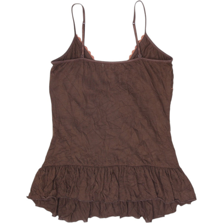 Y2K Ladies Y2K One Step Up Brown Cami Strappy Tank Top Size Large