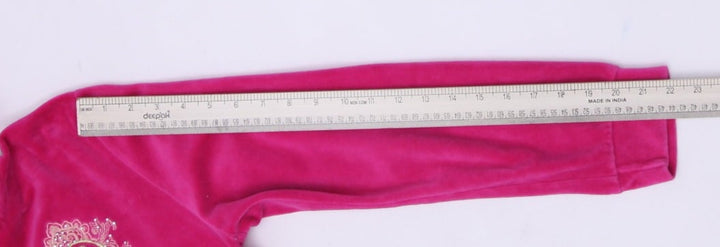 Y2K Ladies Juicy Couture Hoodie Pink Velour Full Zip