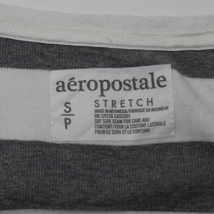 Y2K Ladies Aeropostale Stretch Short Sleeve Striped Top Size S