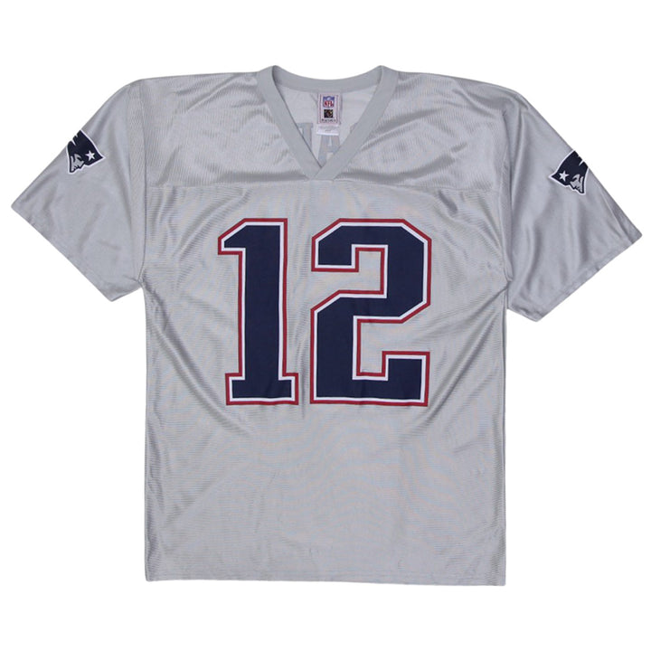 Mens Tom Brady New England Patriots #12 NFL Players Silver Jersey