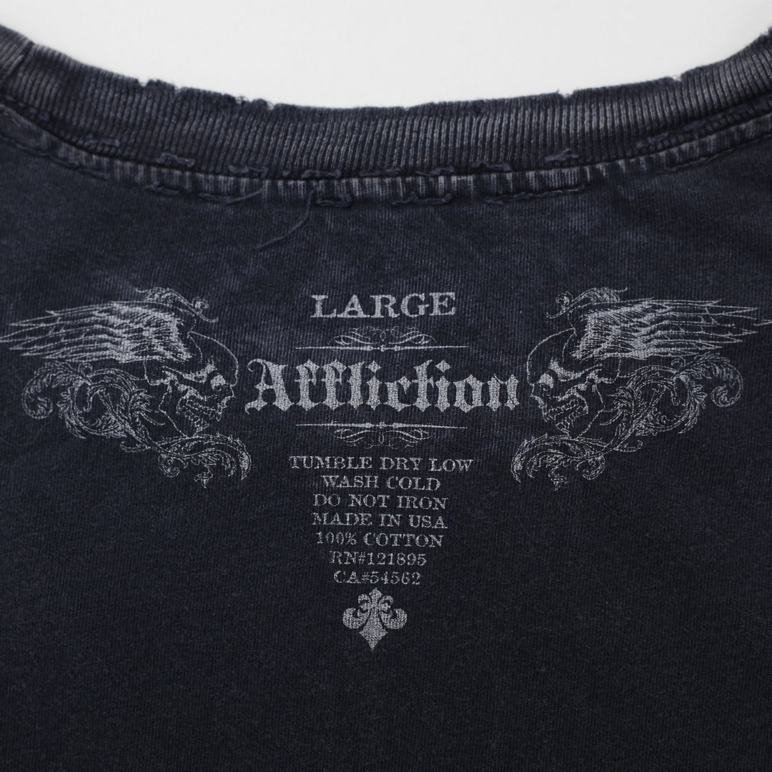 Y2K Mens Affliction Vengeance Order the Thieves Reversible T-Shirt Size L