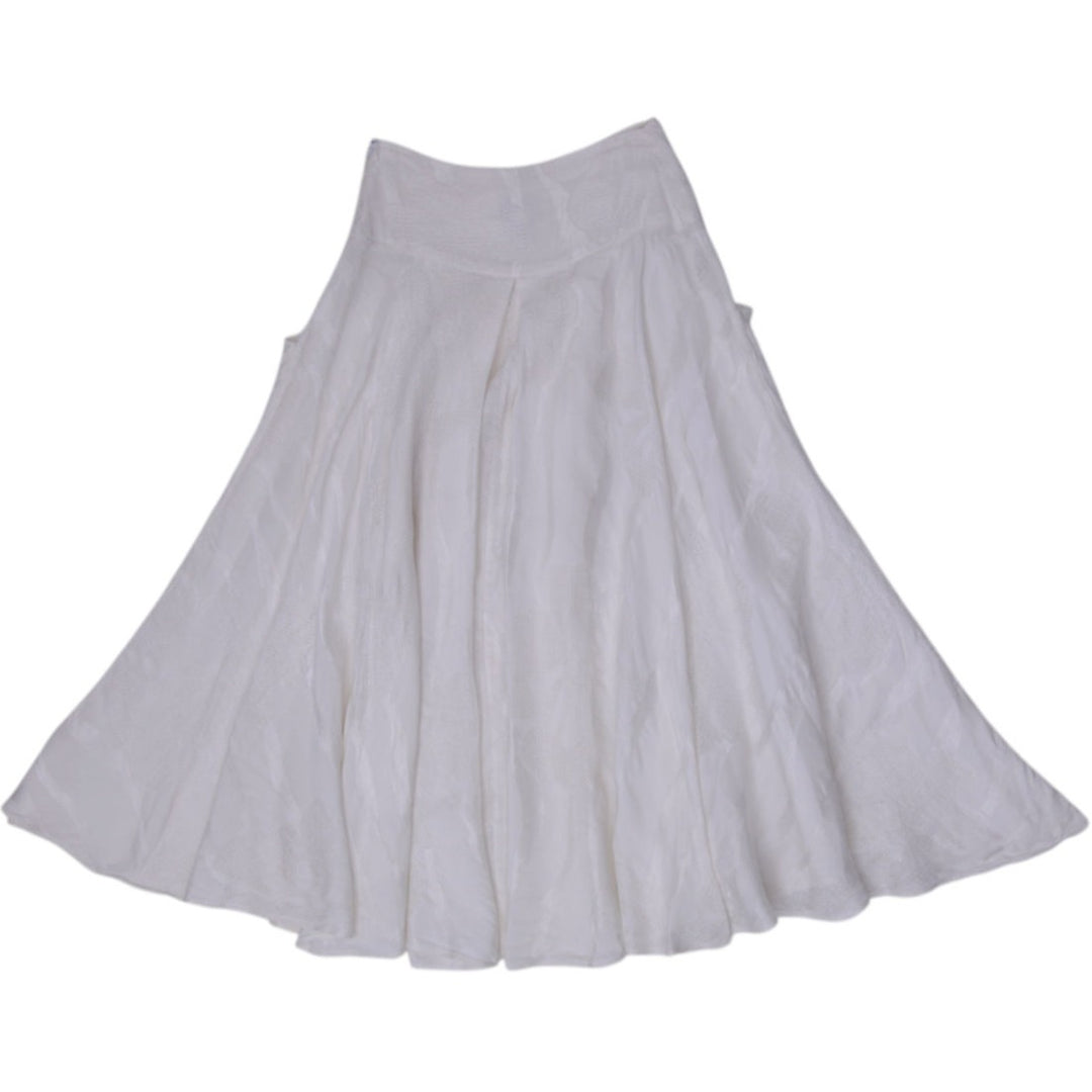 Y2K Ladies Byblos Pleated Yoke Flare Maxi Midi Skirt Size 8