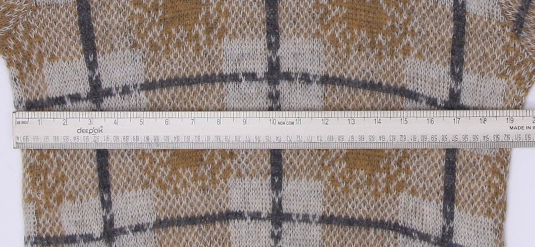 Vintage Mens Citation Club Puritan Sweater Brown Pattern Wool Mohair