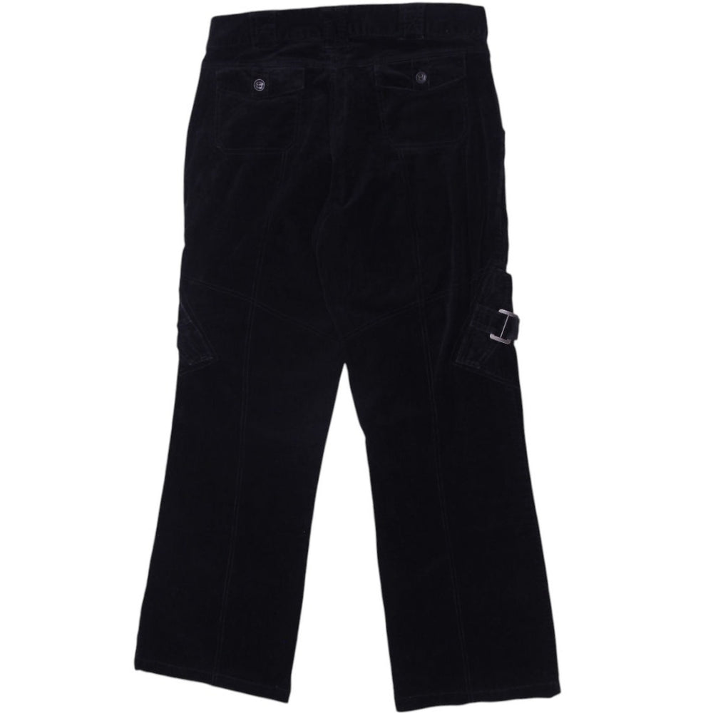Y2K Mens Corduroy Workwear Black Cargo Pants Size 42 | Migration_Jeans & Pants - Side View | Fashion Rerun