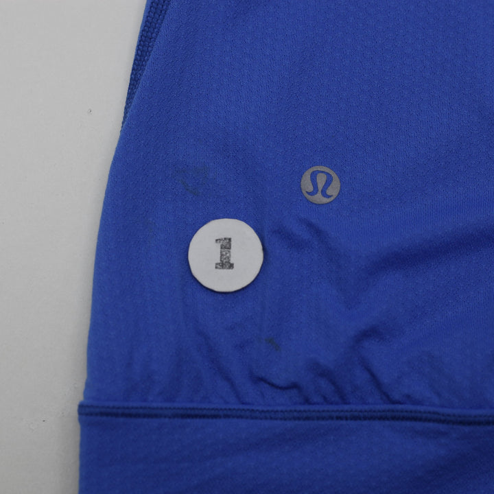 Ladies Lululemon No Limit Tank Top Blue Built-In Bra Racerback Size 4
