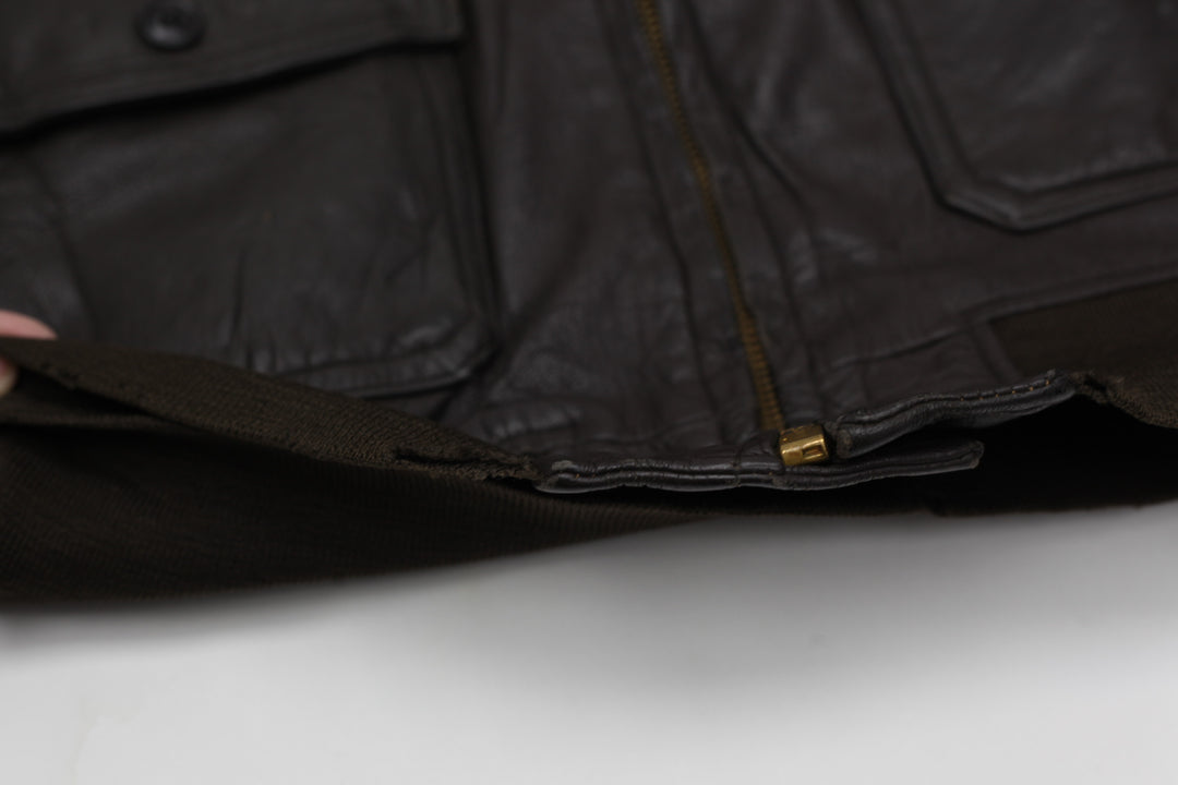 Vintage Star Sportswear Full Zip Flight Leather Jacket | Migration_Jacket UAENAT40 - Alternate View | Fashion Rerun