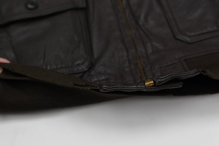Vintage Star Sportswear Full Zip Flight Leather Jacket | Migration_Jacket UAENAT40 - Alternate View | Fashion Rerun