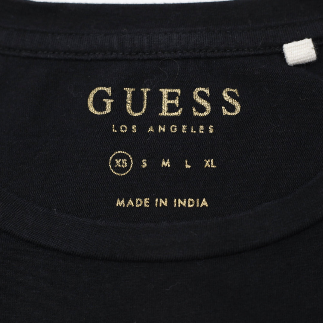 Y2K Ladies Guess Los Angeles Graphic T-Shirt Black Size XS