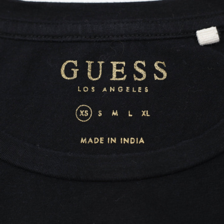 Y2K Ladies Guess Los Angeles Graphic T-Shirt Black Size XS