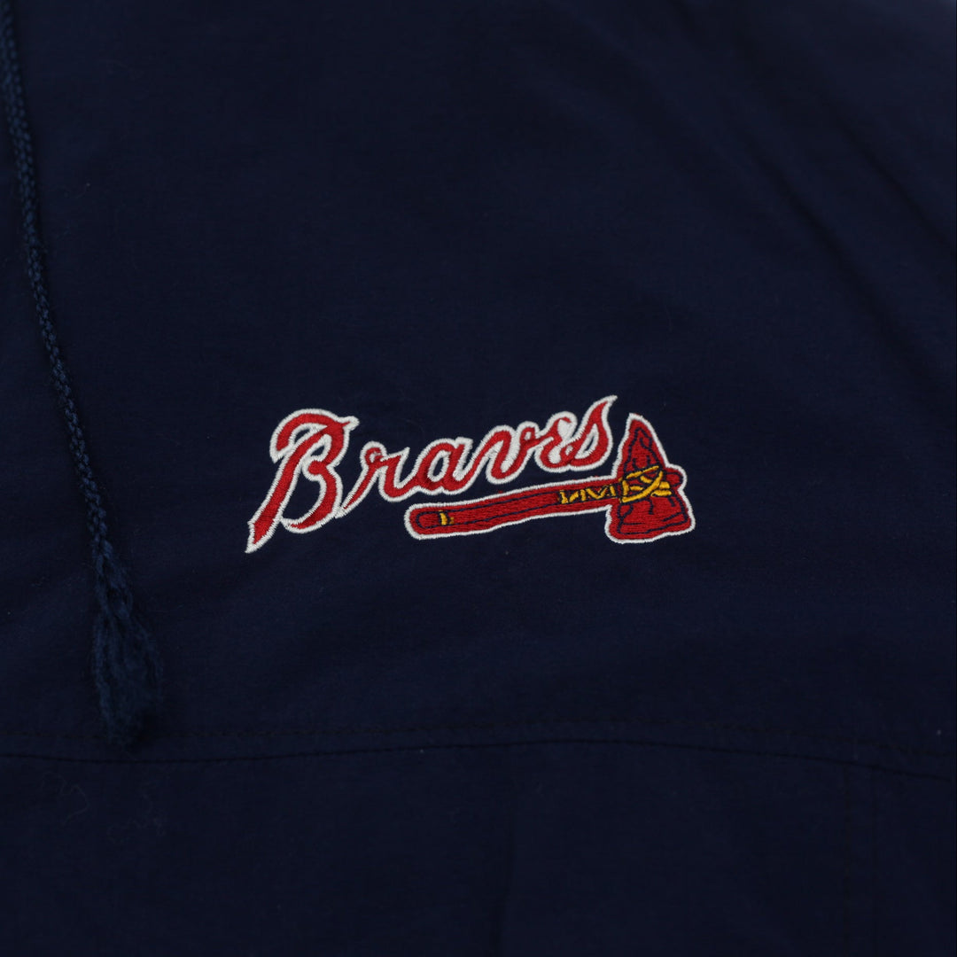 Vintage 1990s Atlanta Braves MLB Baseball Hooded Talon Zipper Jackett