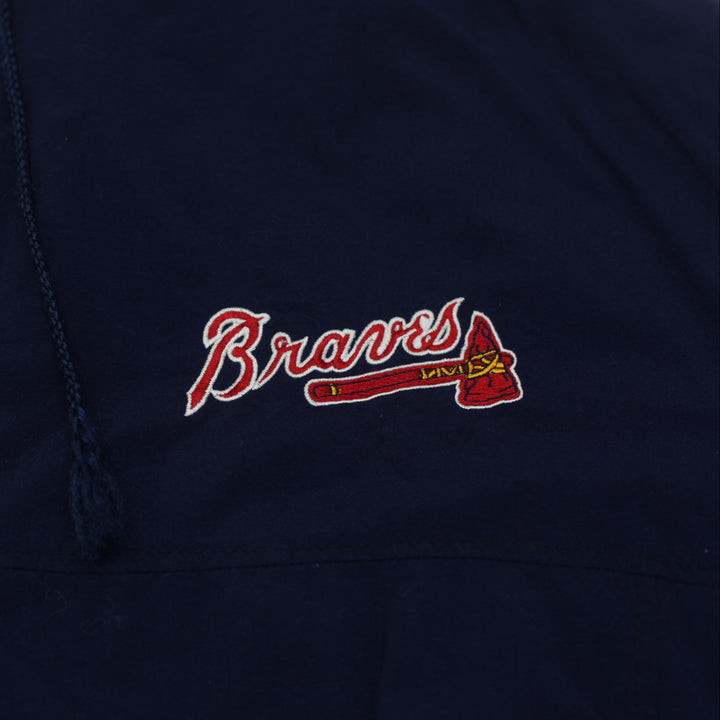 Vintage 1990s Atlanta Braves MLB Baseball Hooded Talon Zipper Jackett