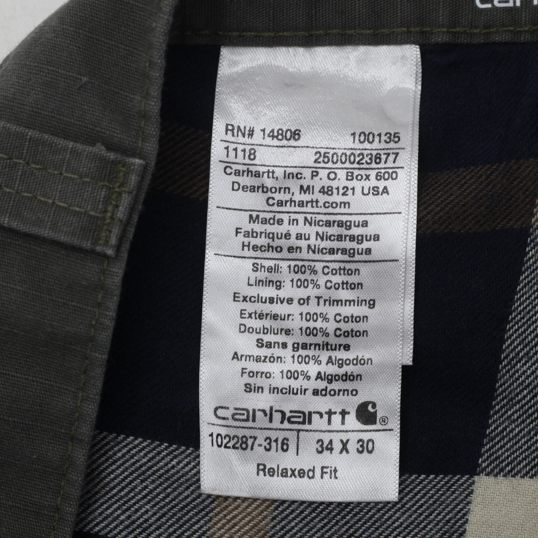 Mens Carhartt Relaxed Fit Plaid Lined Ripstop Cargo Pants - Fashion Rerun Vintage Migration_Pants