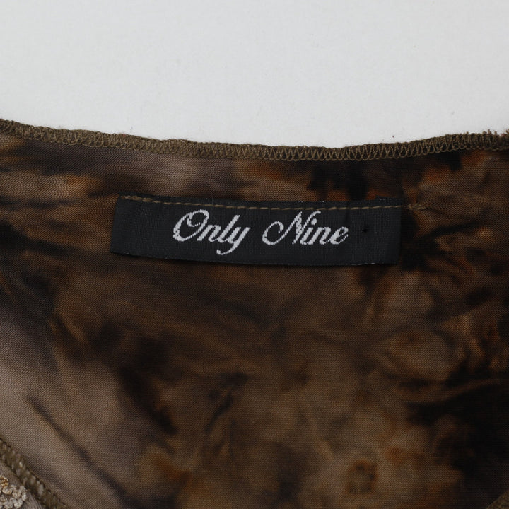 Y2K Ladies Only Nine Brown Tie Dye Long Sleeve Top
