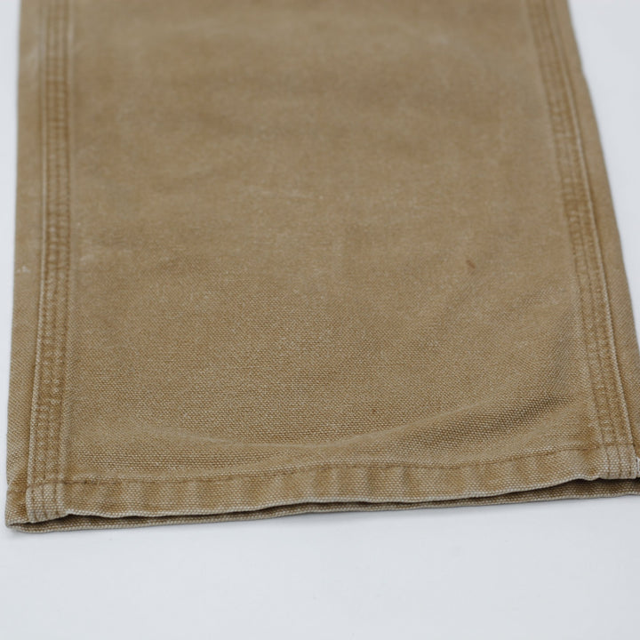 Mens Carhartt B136 Double-Knee Carpenter Pants Distressed Brown Washed Duck