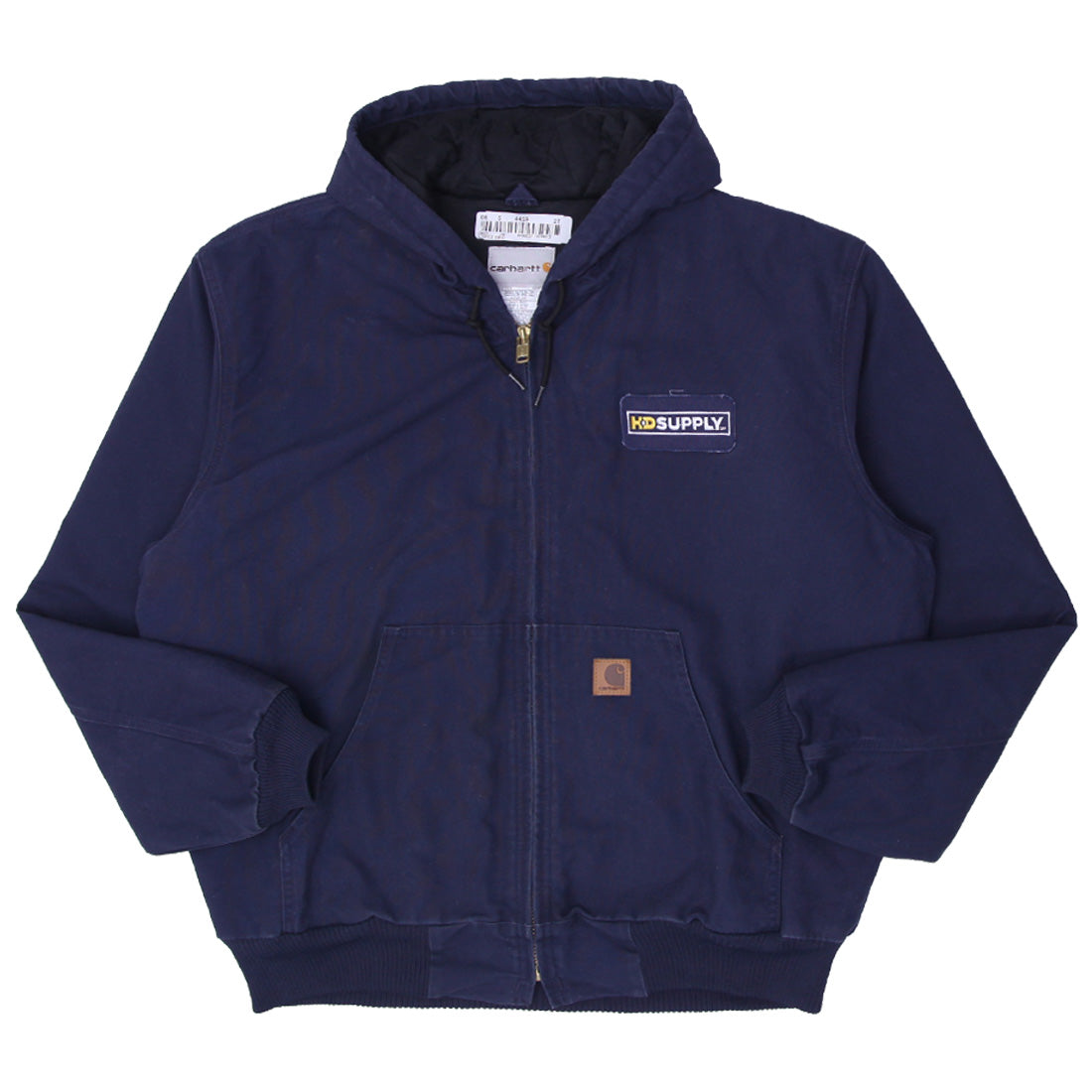 Shop Mens Carhartt 376-20 Navy Full Zip Hooded Quilt Lined Work