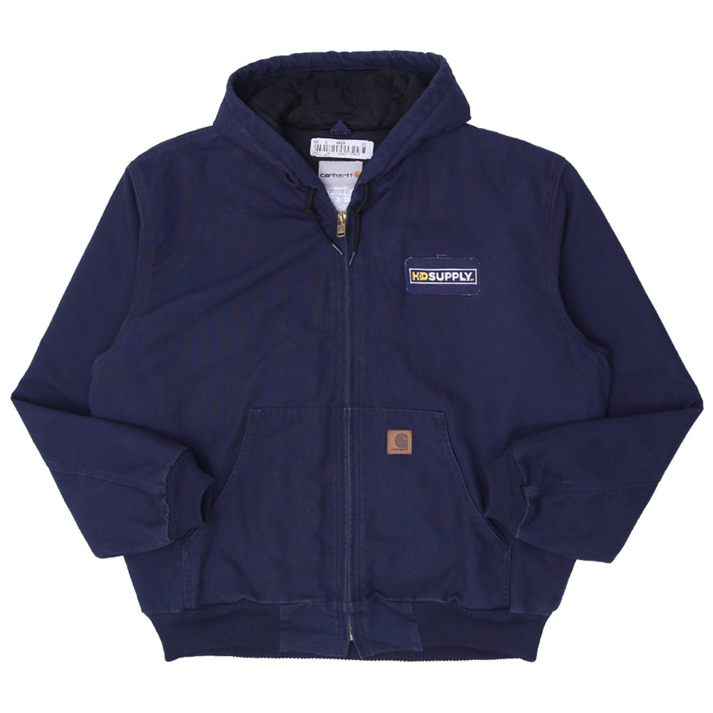 Shop Mens Carhartt 376-20 Navy Full Zip Hooded Quilt Lined Work