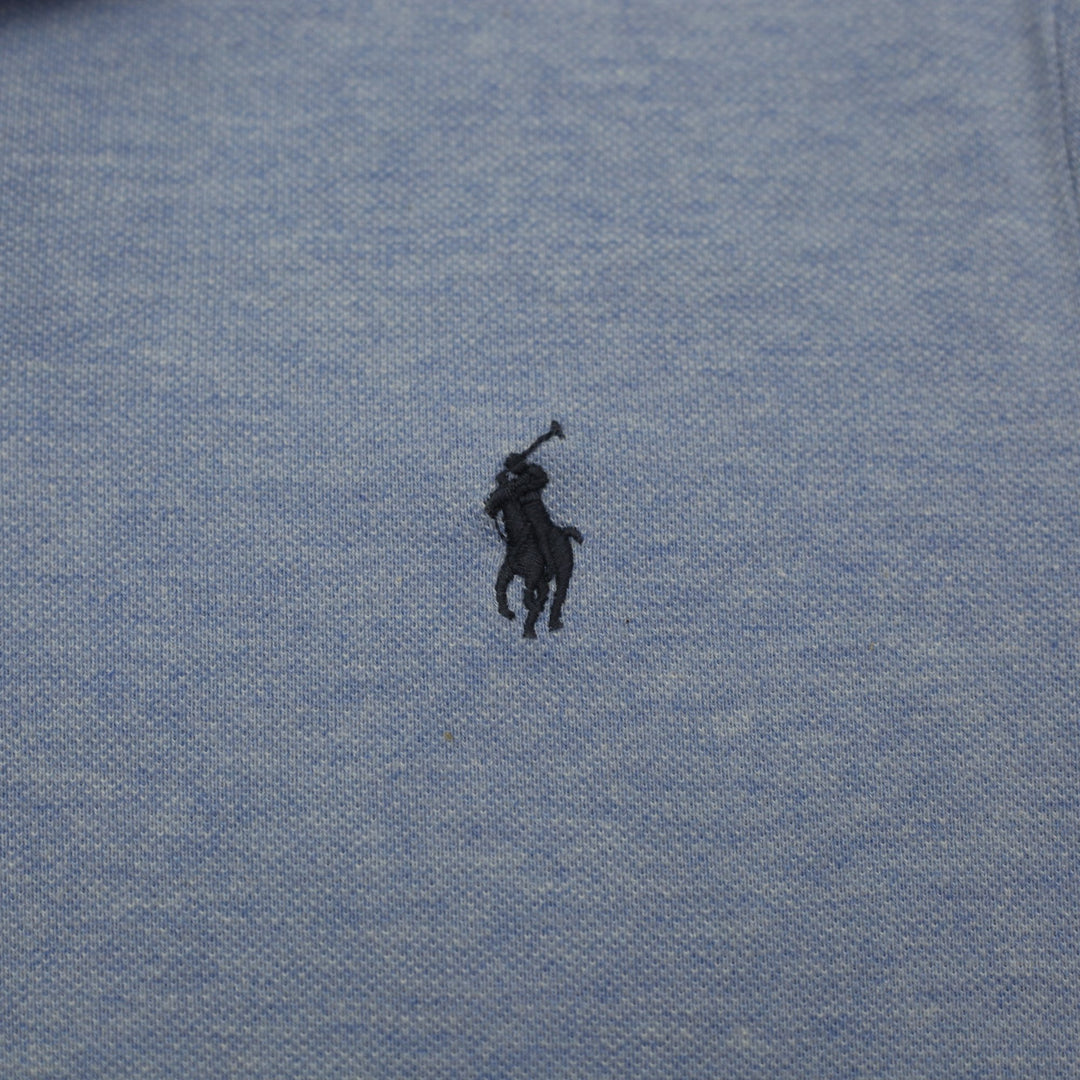 Mens Ralph Lauren Polo Shirt Blue Custom Slim Fit Embroidered Logo Size S