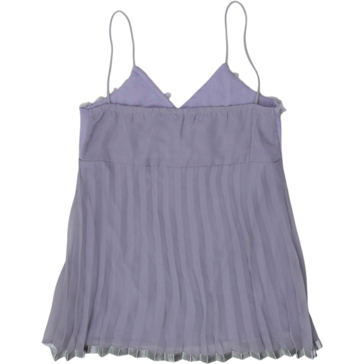 Y2K Ladies Camisole Lavender Lace Pleated V-Neck Top Size 1 | Migration_Tops - Side View | Fashion Rerun