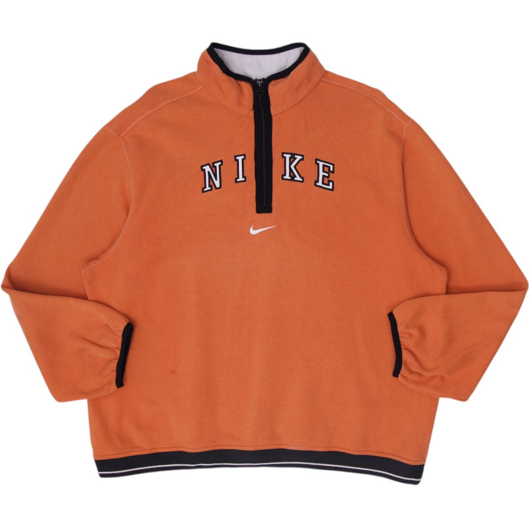 Vintage 90s Nike Center Swoosh Spell Out Half-Zip Fleece Sweatshirt Size L