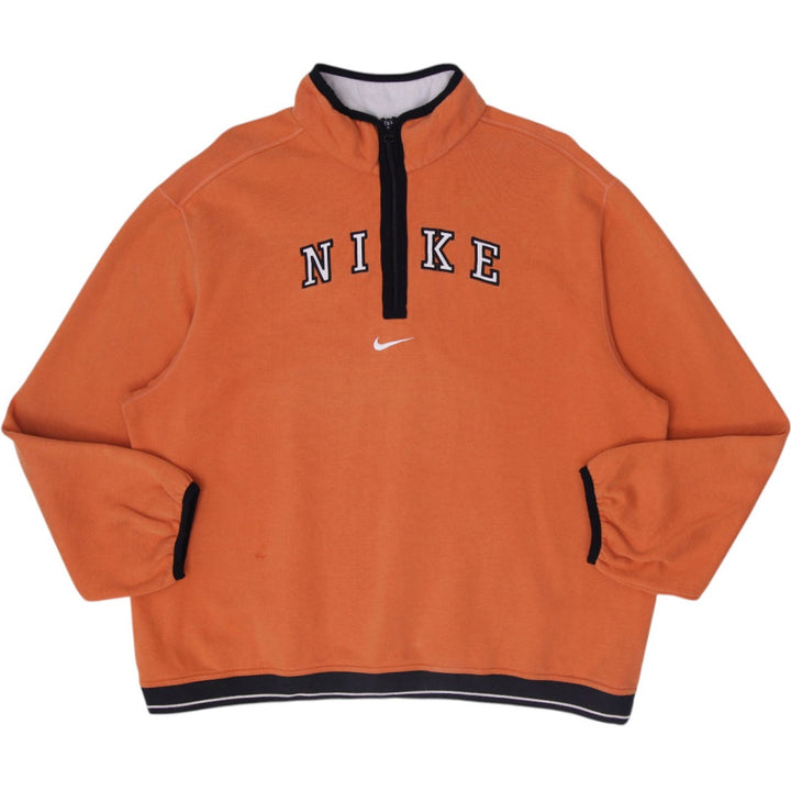 Vintage 90s Nike Center Swoosh Spell Out Half-Zip Fleece Sweatshirt Size L