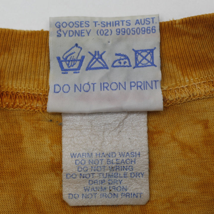 Vintage Gooses Australia T-Shirt Mens Ochre Tie Dye Camel Made in Australia L