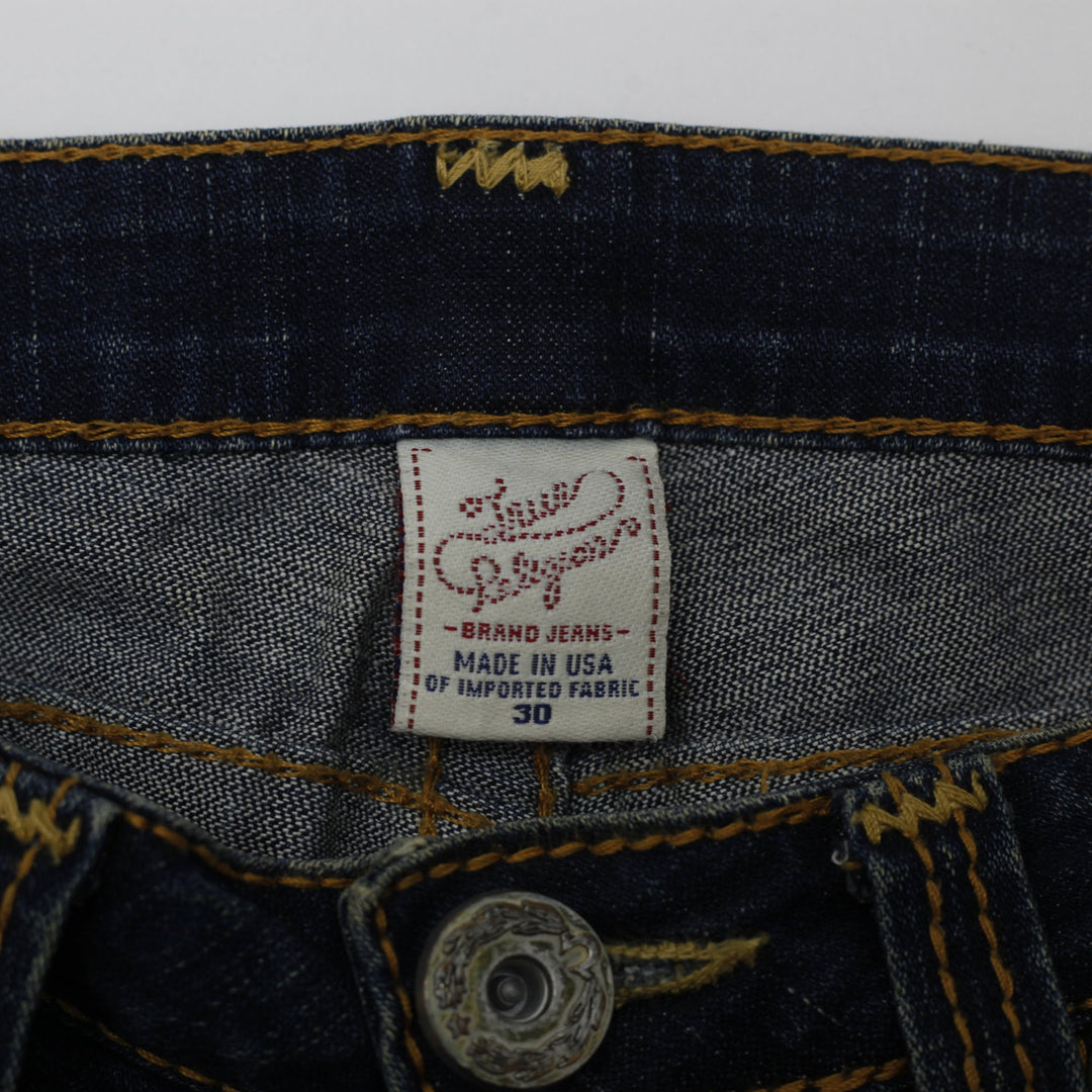 Mens True Religion Joey Big Distressed Stitching Denim Jeans Size 30