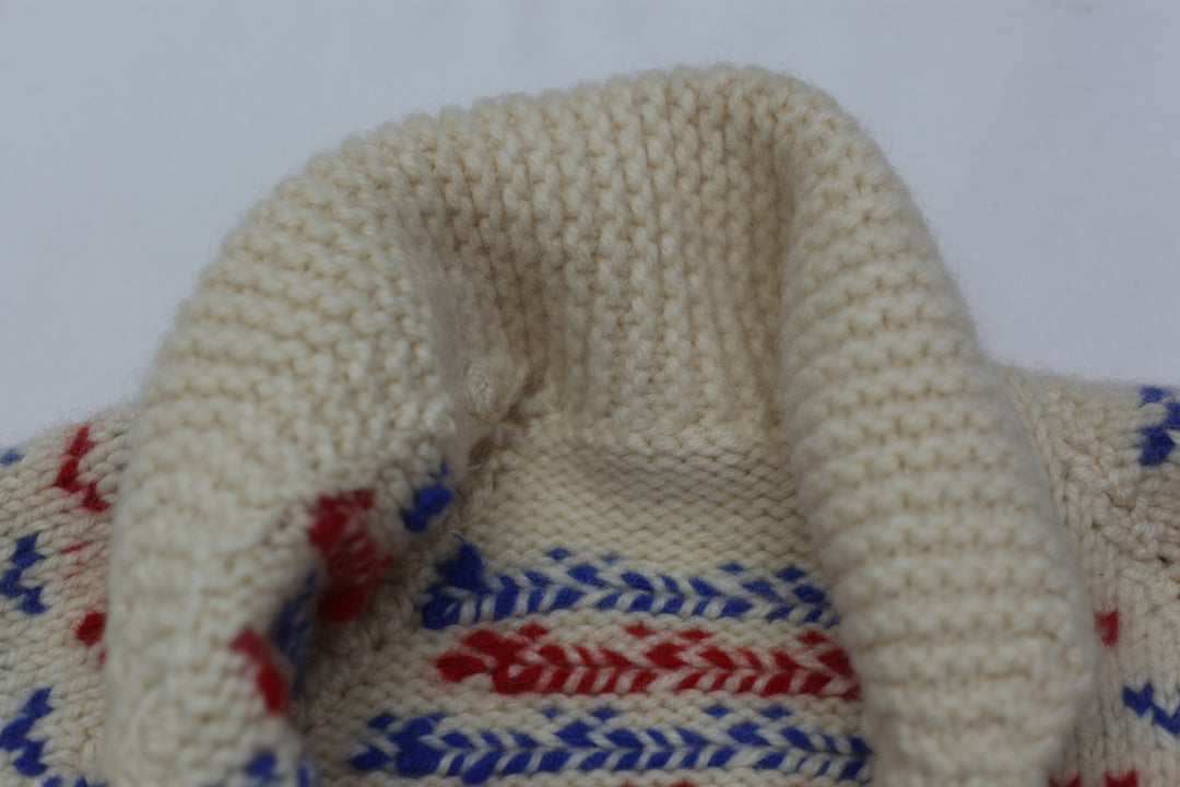 Vintage 1950’s 1960’s Cowichan Sweater Cardigan Ice Skater Ladies