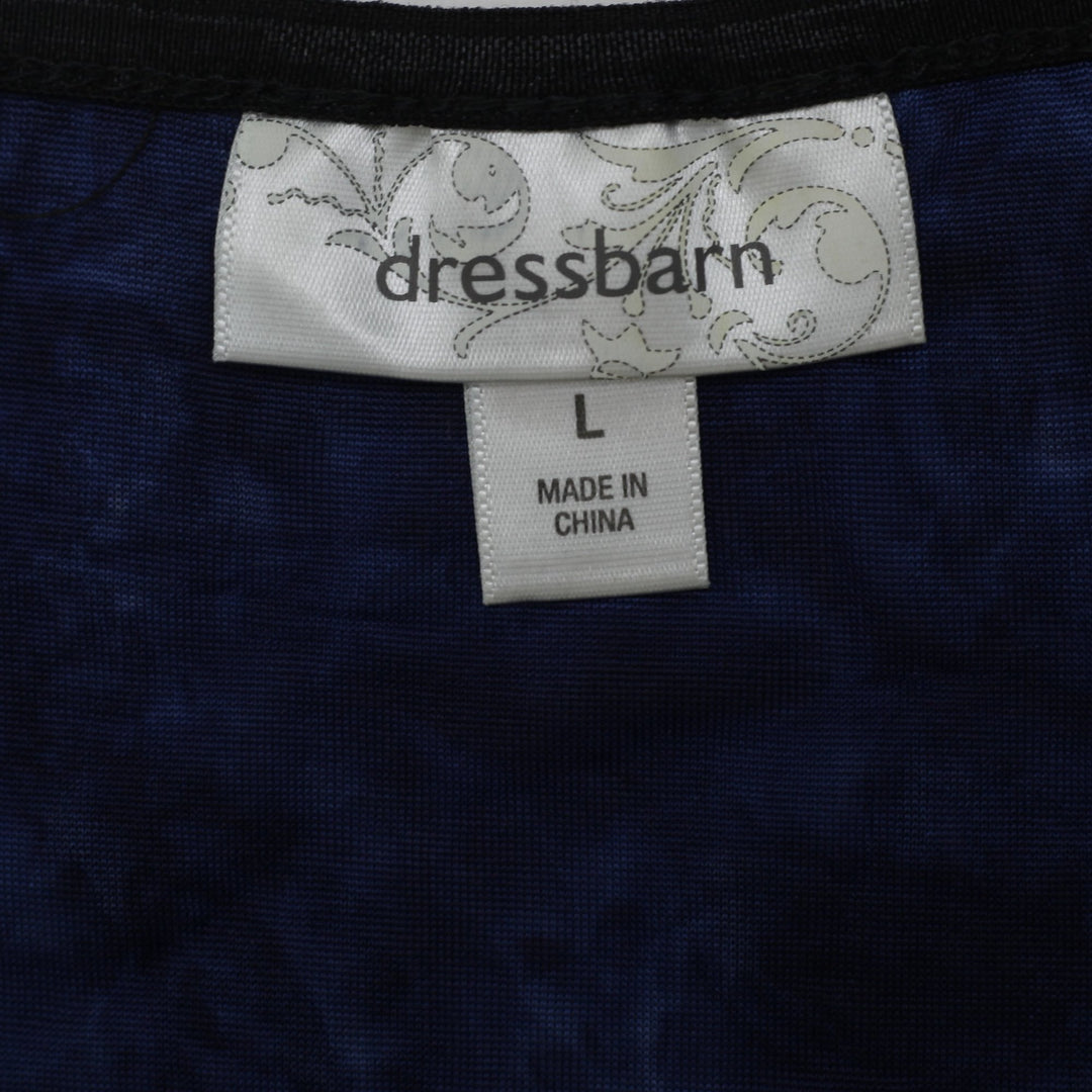 Y2K Ladies Dressbarn Royal Blue Velvet Flock Floral Scoop Neck Top Size L