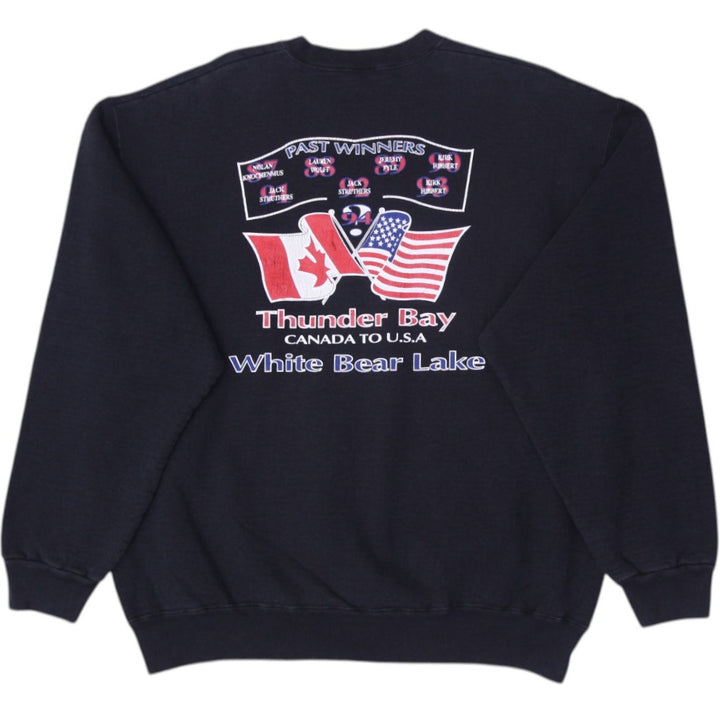 Vintage 1994 Fruit of the Loom Sweatshirt Black Graphic Made in USA Size XL | Migration_Sweatshirts - Side Vi | Fashion Rerun
