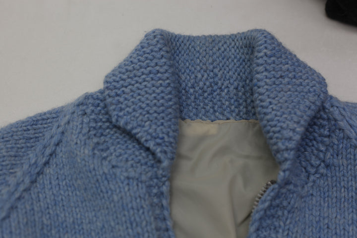 Vintage Wool Hand Knit Cowichan Sweater Men’s Blue