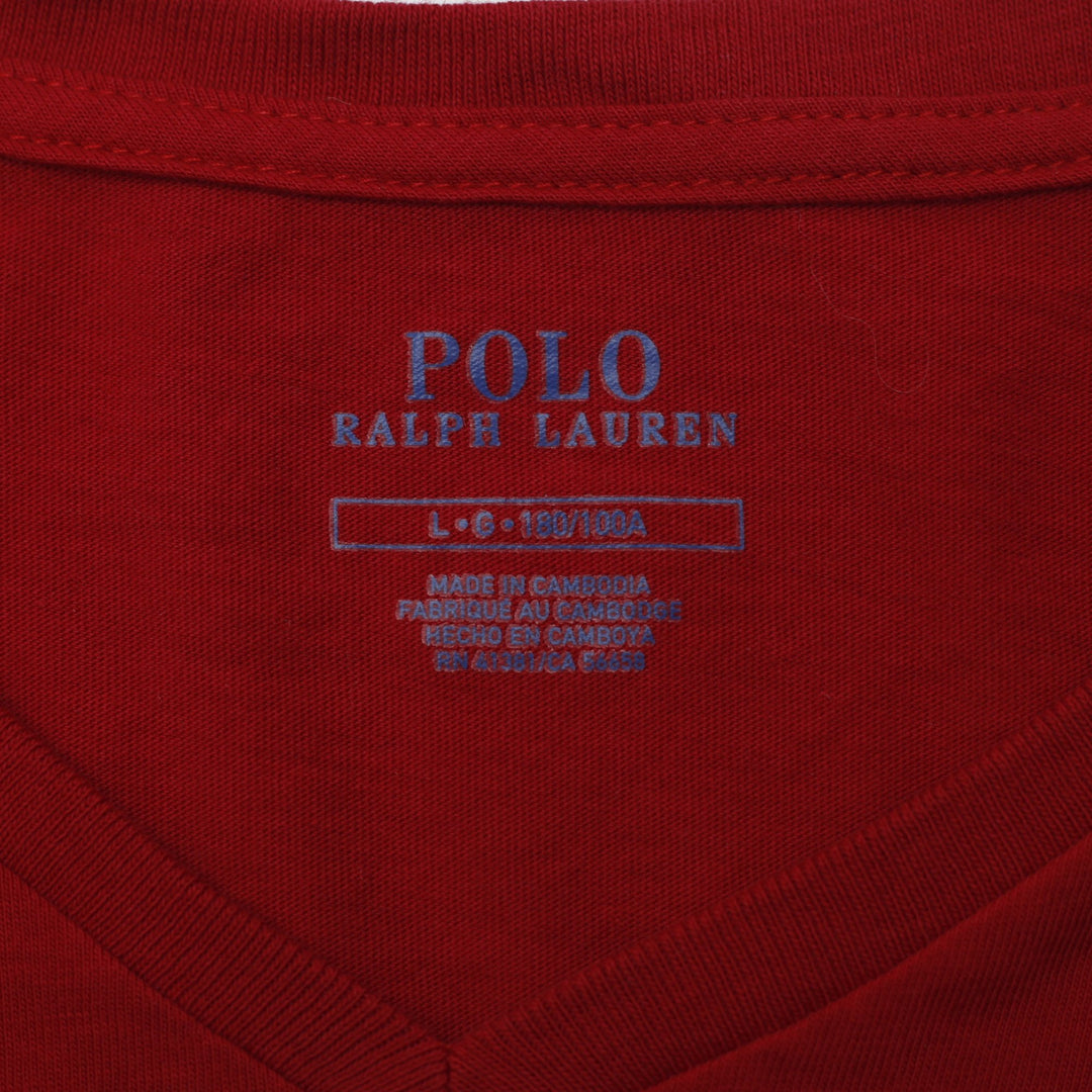 Mens Polo Ralph Lauren Short Sleeve V-Neck T-Shirt Size L