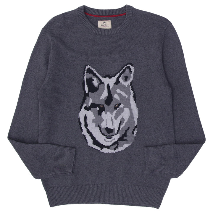 Mens Wind River Heritage Wolf Gray Sweater