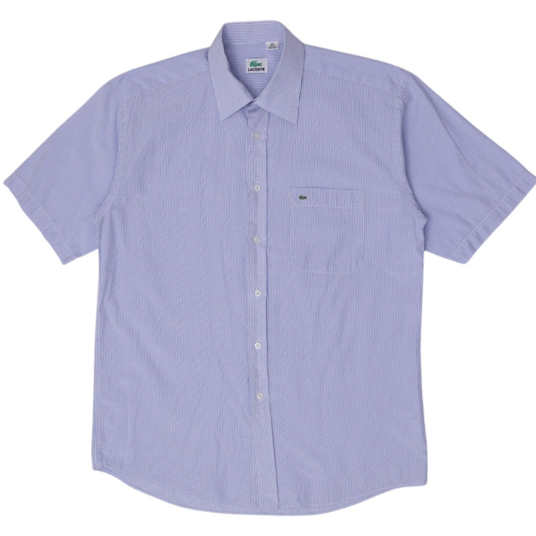 Mens Lacoste Fine Striped Short Sleeve Button-Up Shirt
