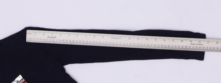 Vintage Youth Girls Polo Ralph Lauren Sequin Flag Cotton Navy Hoodie