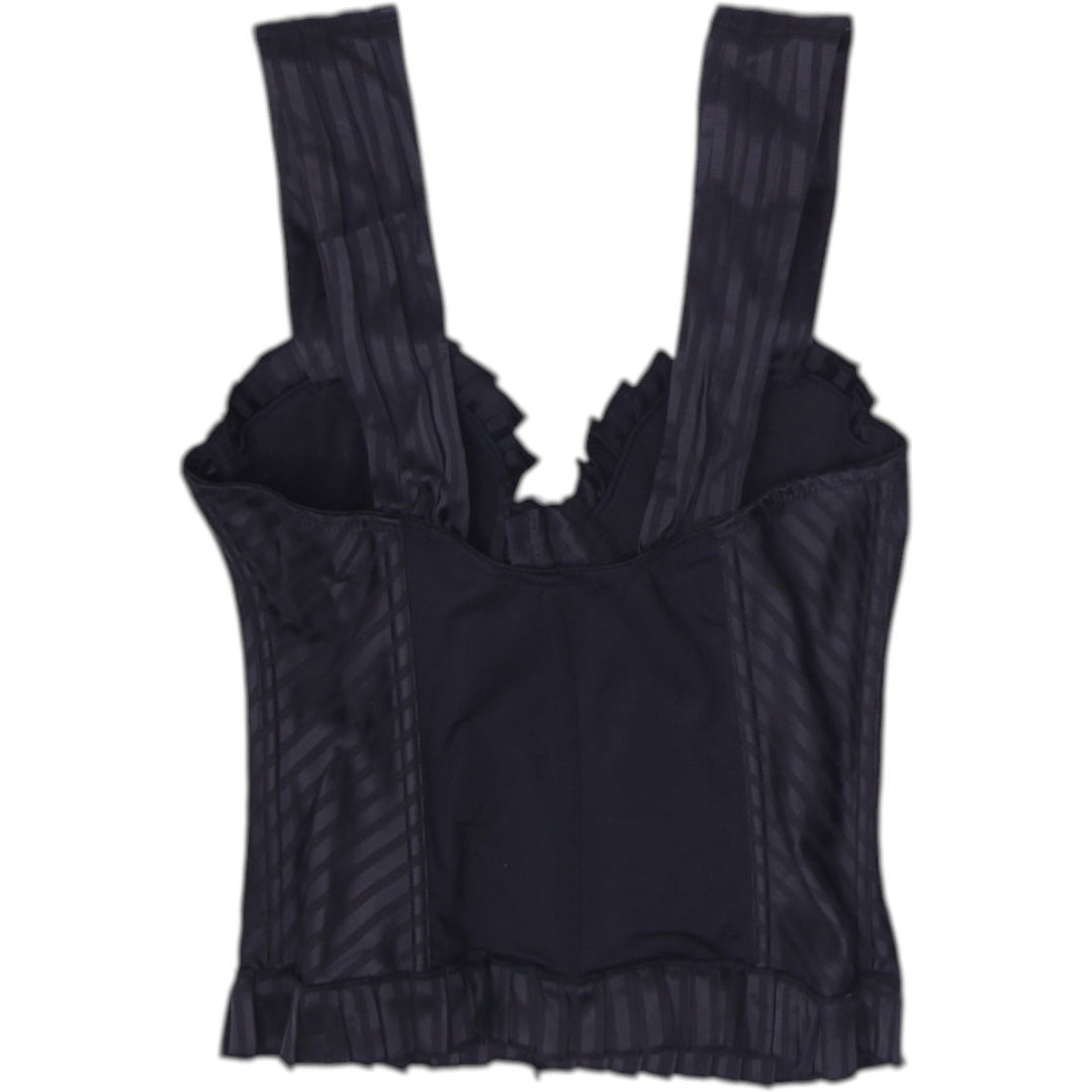 Y2K Ladies Entry Pinstripe Underwire Corset Bustier Top Size S