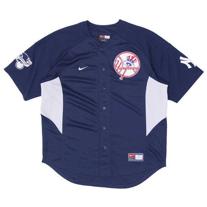 Vintage 90's Nike Team New York Yankees Baseball Jersey Size L, Navy Blue - Fashion Rerun Vintage Migration_Jersey