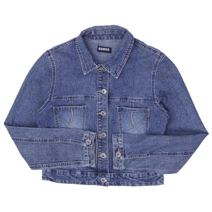 Ladies Bongo Authentic Full Button Cropped Denim Jacket
