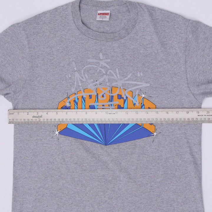 Mens Supreme x IRAK Arc Tee Heather Grey Made in USA Graphic T-Shirt Size Small