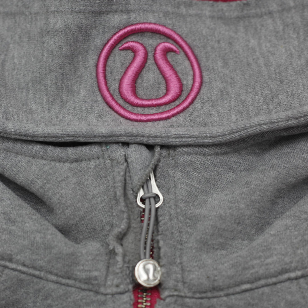 Ladies Lululemon Full Zip Hoodie Gray Pink
