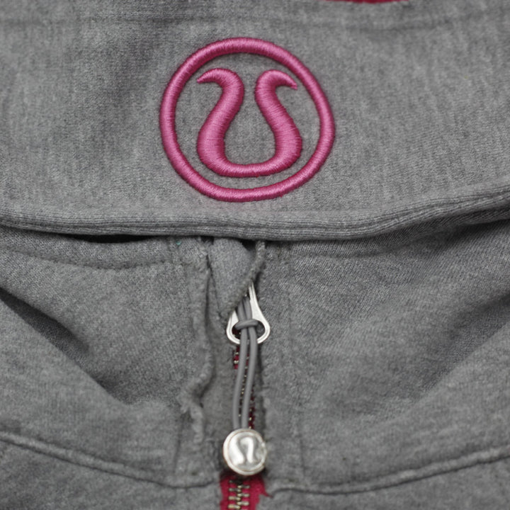 Ladies Lululemon Full Zip Hoodie Gray Pink