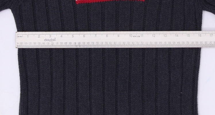 Vintage Ladies Polo Ralph Lauren American Flag Ribbed Knit Gray Sweater L