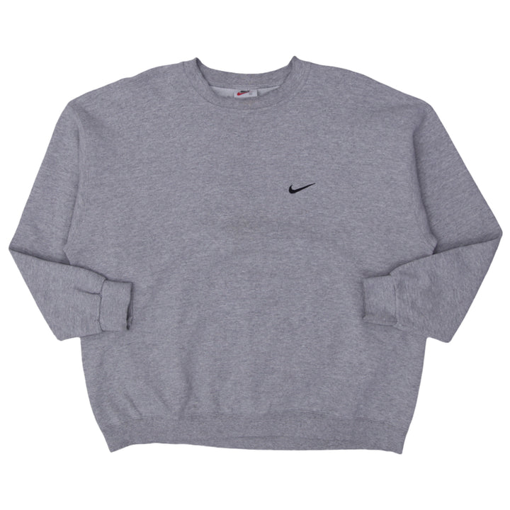 90's Vintage Nike Swoosh Embroidered Crewneck Sweatshirt Gray Made in USA - Fashion Rerun Vintage Migration_Sweaters