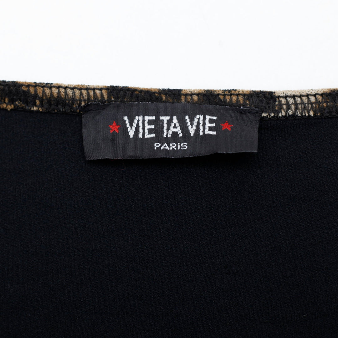 Y2K Ladies Vie Ta Vie Paris Leopard Cheetah Graphic Print Tube Skirt
