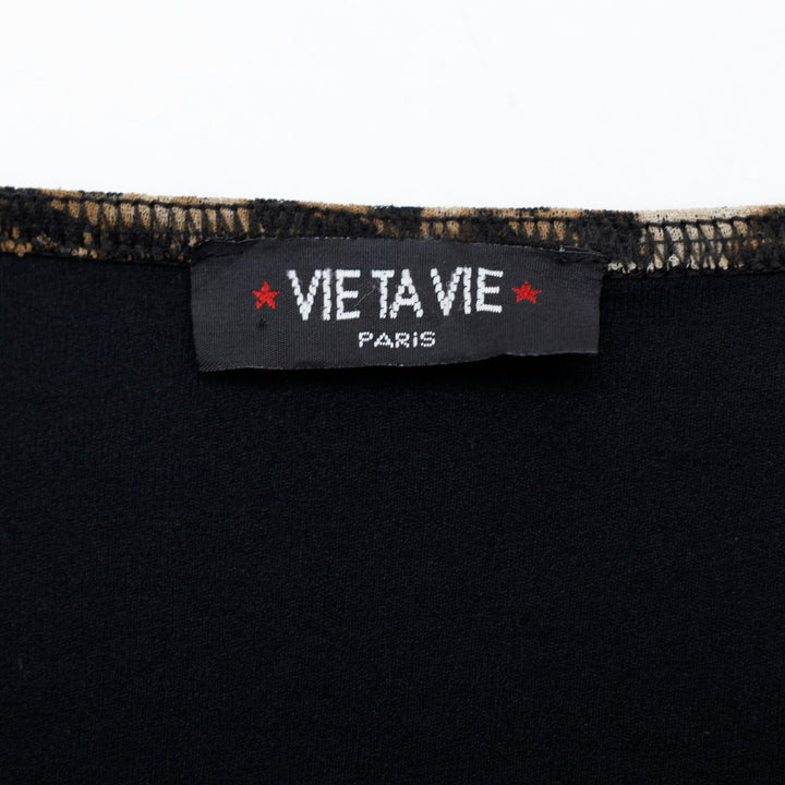 Y2K Ladies Vie Ta Vie Paris Leopard Cheetah Graphic Print Tube Skirt