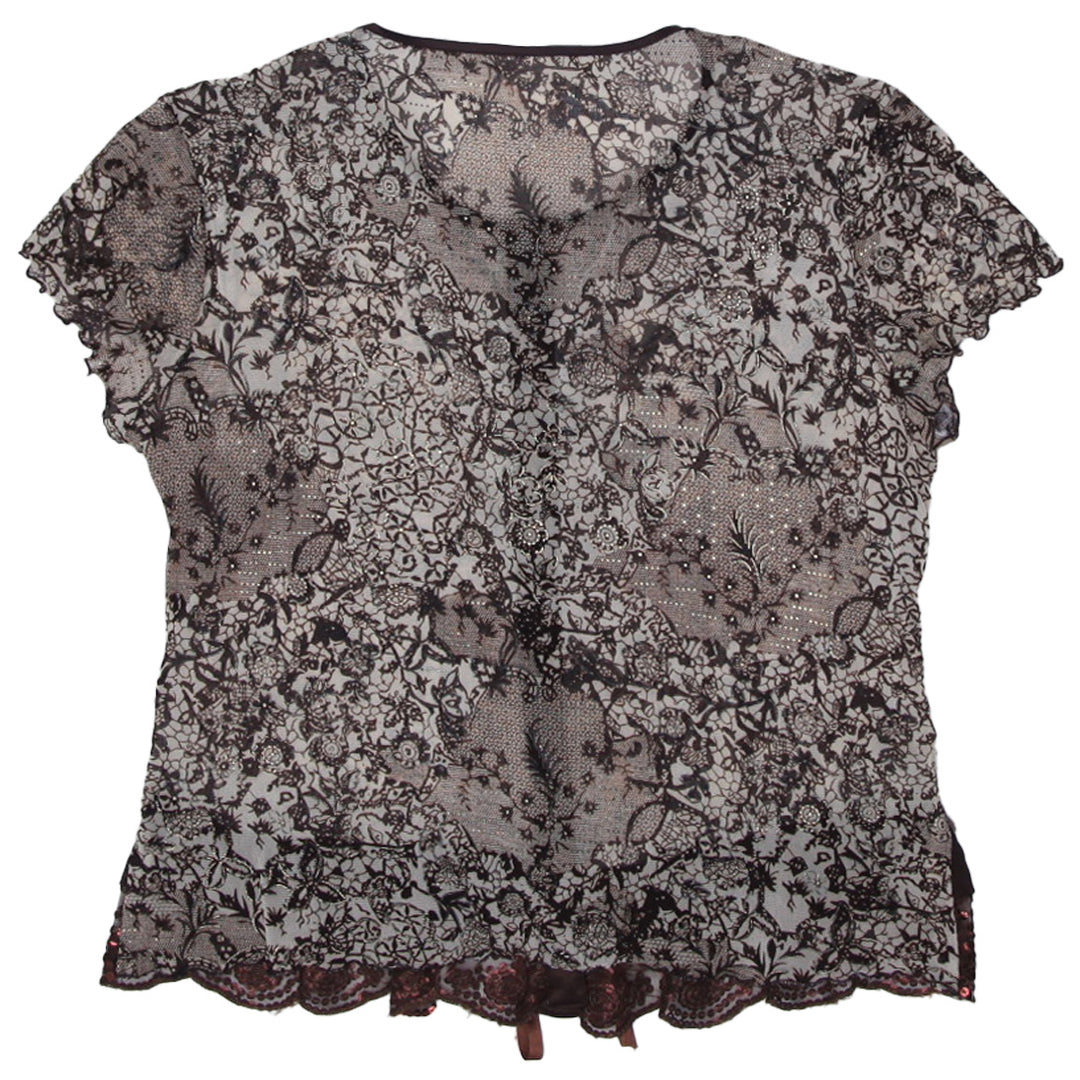 Y2K Ladies Printed Mesh Tops