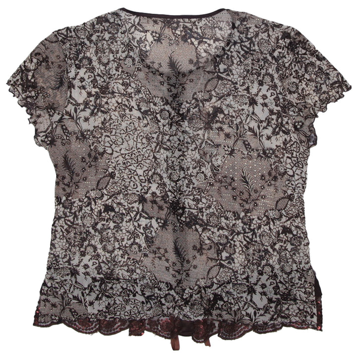 Y2K Ladies Printed Mesh Tops