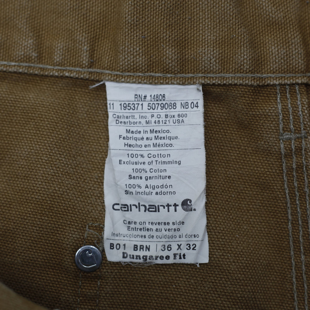 Mens Carhartt B01 BRN Dungaree Fit Workwear Double Knee Pants Size 36/32 | Migration_Pants WW Collection - Ba | Fashion Rerun