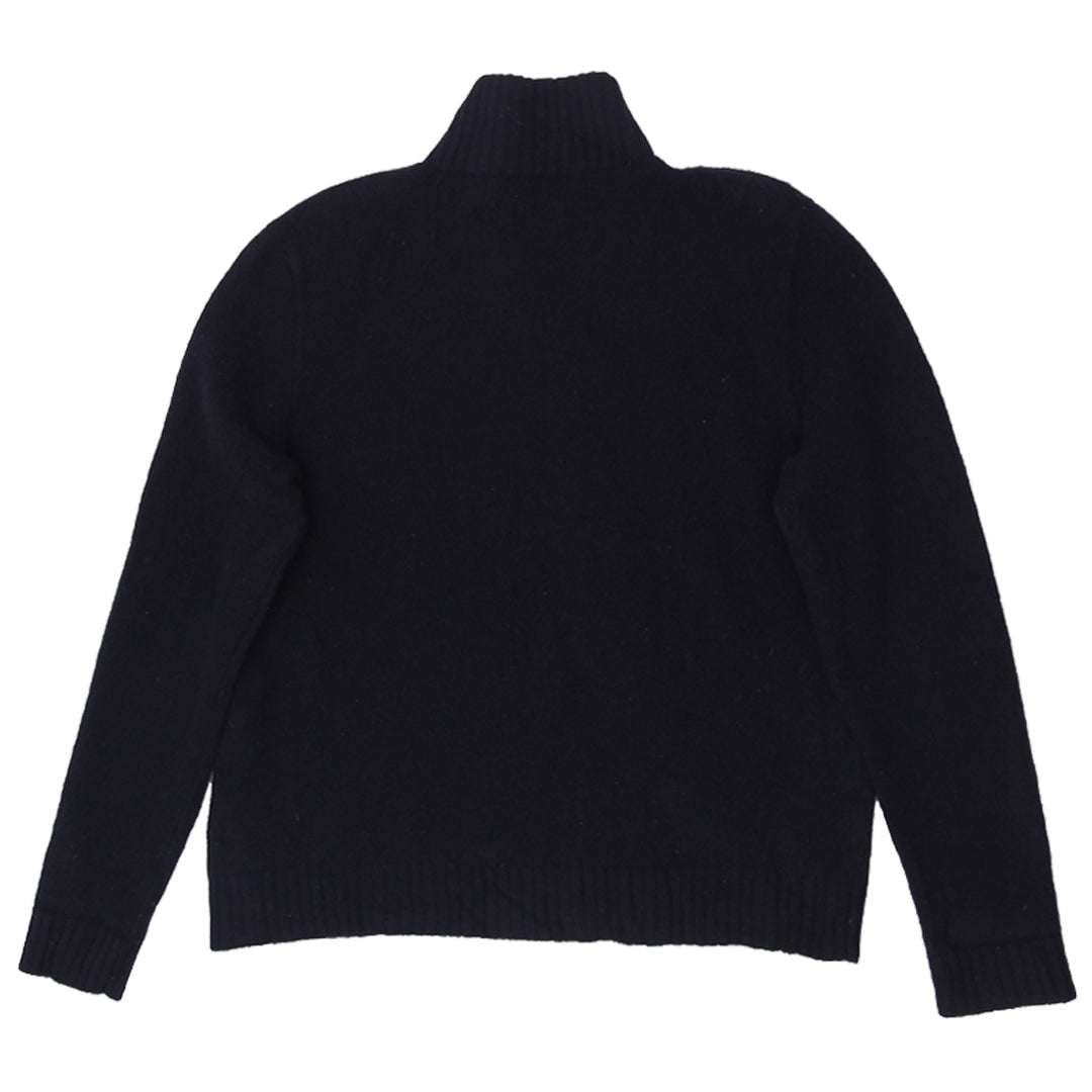 Vintage Polo Ralph Lauren 100 % Lambs Wool Quarter Zip Sweater Black XL - Fashion Rerun Vintage Migration_Sweaters