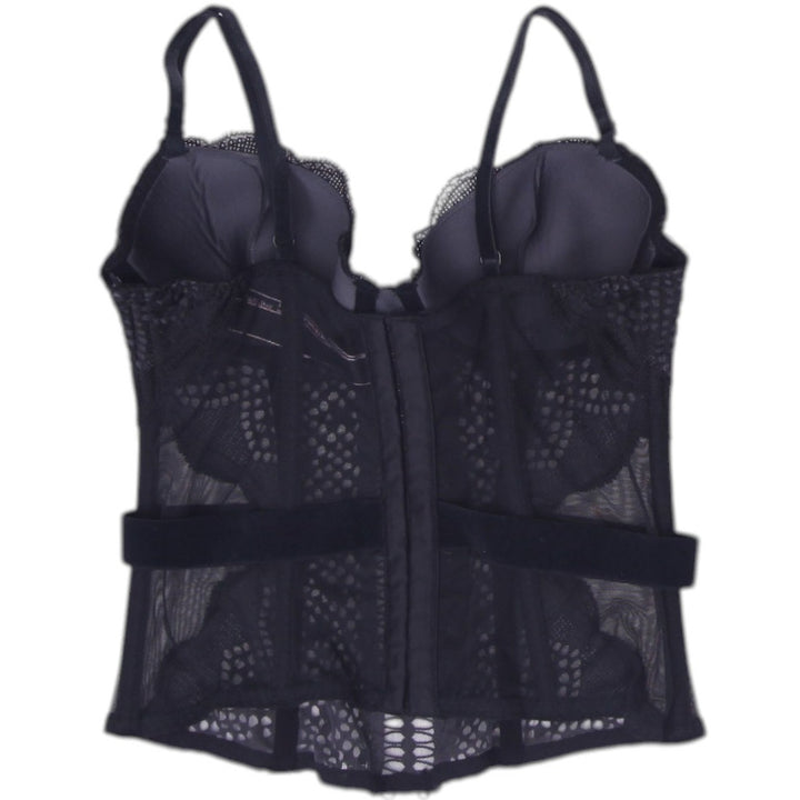 Y2K Ladies Victorias Secret Corset Top Black Lace Mesh